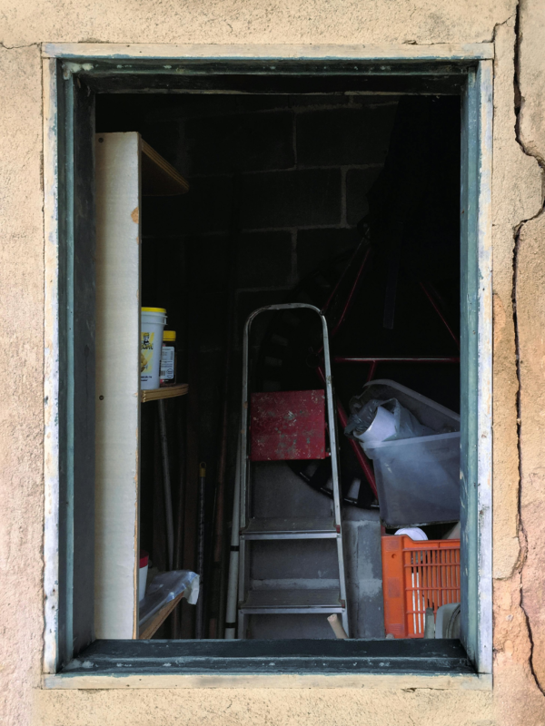 Back room where Vincent Vega's box of belongings were found. 