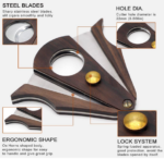 Zebra Wood & Steel Guillotine Cigar Cutter — G Galiner - Image 2