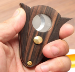 Zebra Wood & Steel Guillotine Cigar Cutter — G Galiner - Image 3