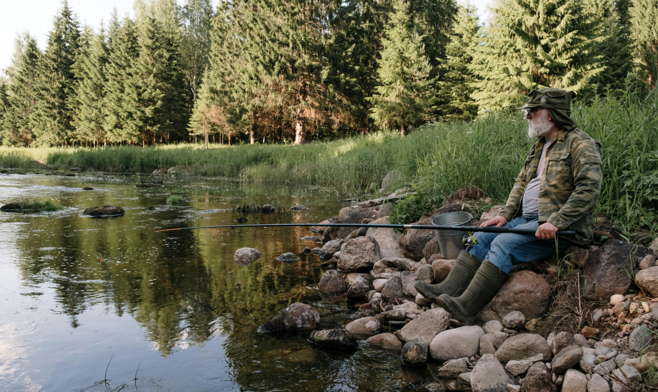 Fishing at the Kentucky creek. 