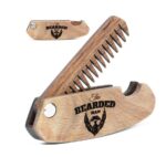 Folding Walnut Wood Beard Comb - Image 2
