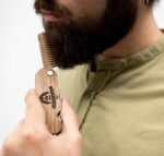 Folding Walnut Wood Beard Comb - Image 3